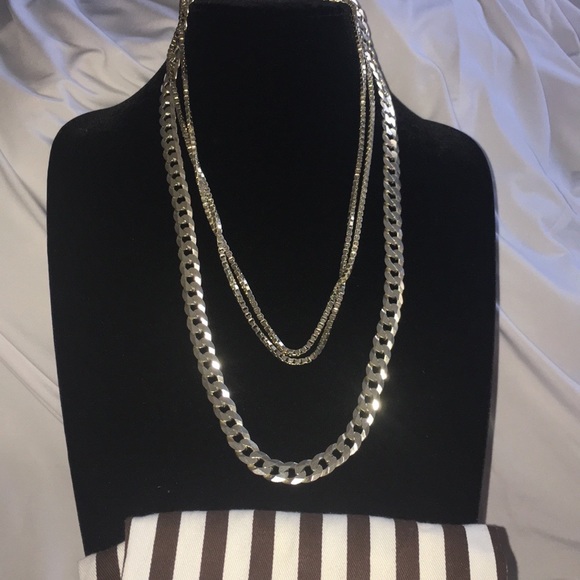 Henri Bendel Sterling Silver Long Mixed Chain - Picture 2 of 8